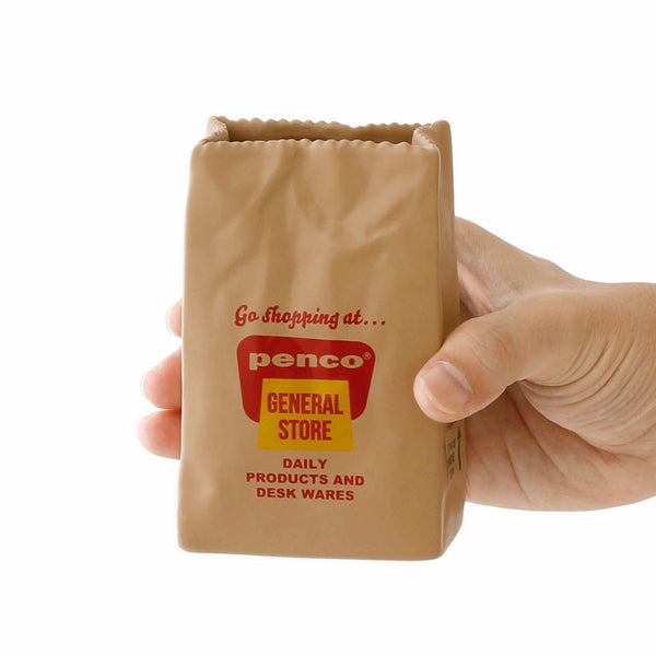 Penco Brown Bag Stand 牛皮紙袋造型收納架／花瓶／筆筒