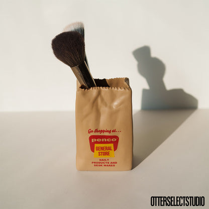 Penco Brown Bag Stand 牛皮紙袋造型收納架／花瓶／筆筒
