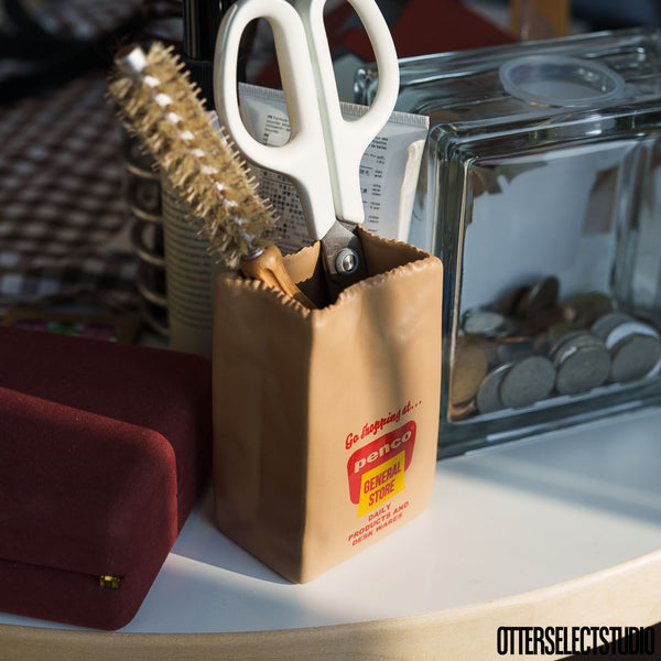 Penco Brown Bag Stand 牛皮紙袋造型收納架／花瓶／筆筒