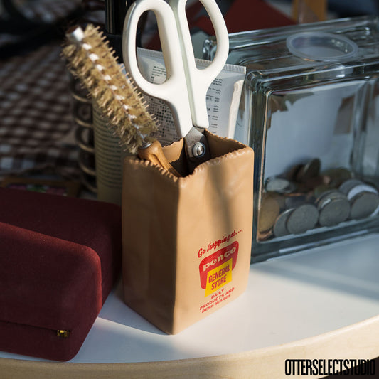 Penco Brown Bag Stand 牛皮紙袋造型收納架／花瓶／筆筒