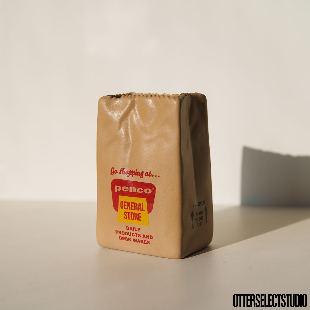 Penco Brown Bag Stand 牛皮紙袋造型收納架／花瓶／筆筒