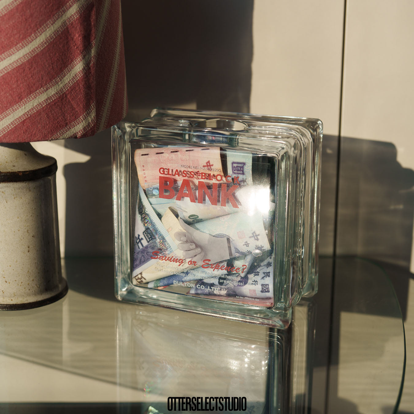 Dulton玻璃存錢筒 "GLASS BLOCK BANK"